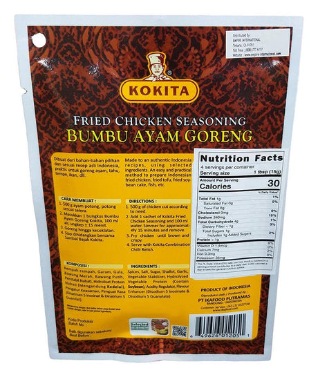 Kokita - Ayam Goreng Fried Chicken Seasoning, 2.11 Ounces, (1 Pouch) - Mighty Depot