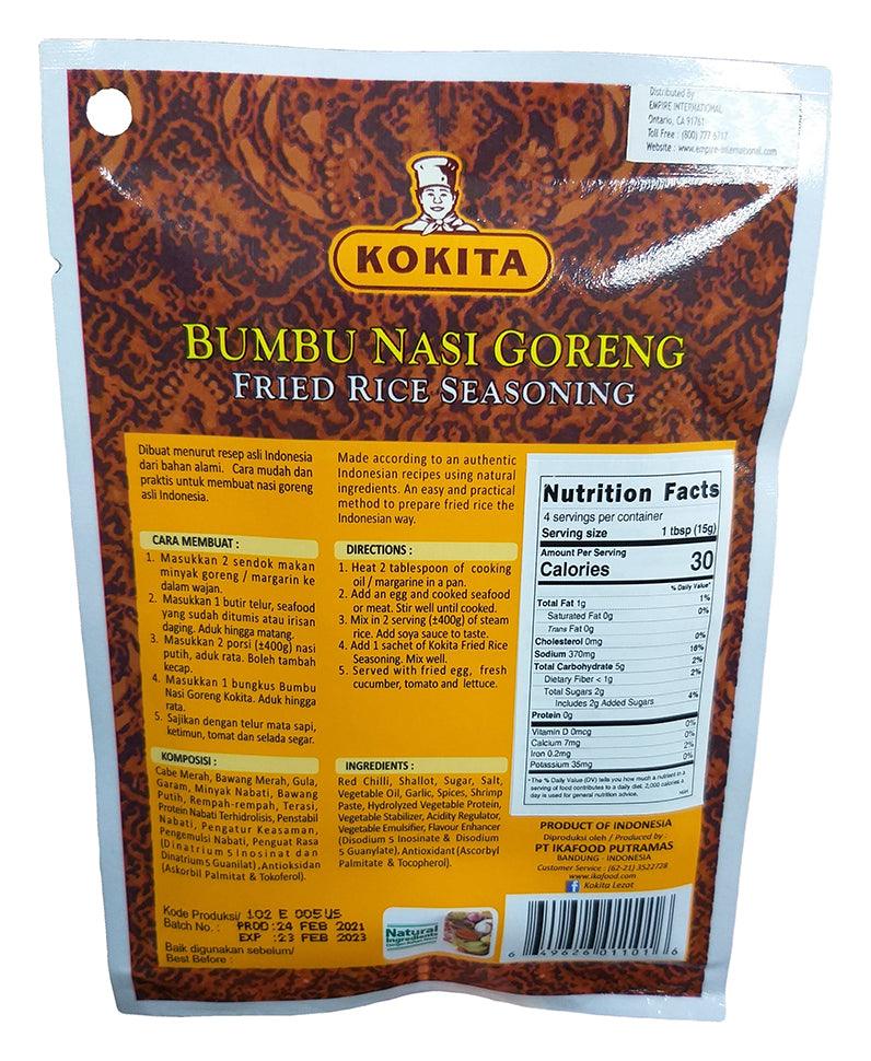 Kokita - Bumbu Nasi Goreng Fried Rice Seasoning (Hot), 2.11 Ounces, (1 Pouch) - Mighty Depot