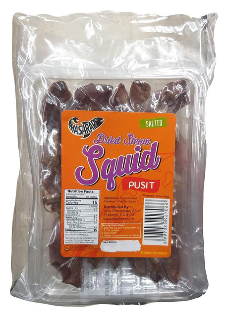 Masarap - Dried Steam Squid (Salted), 3.52 Ounces (1 Bag) - Mighty Depot