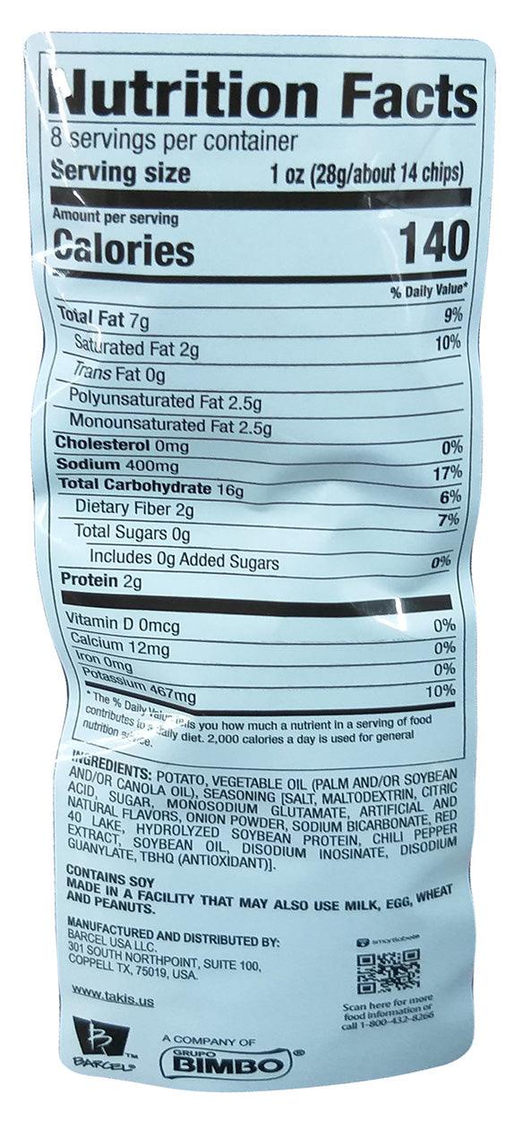 Barcel - Takiz Kettlez Fuego Potato Chips, 8 Ounces (1 Bag) - Mighty Depot