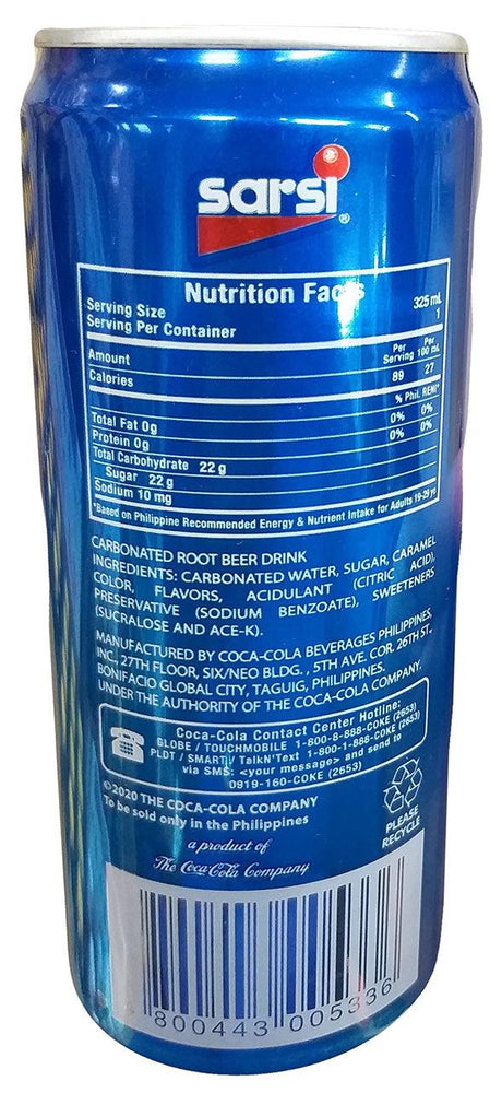 Coca Cola - Sarsi Root Beer, 10.9 Ounces, (3 Cans) - Mighty Depot