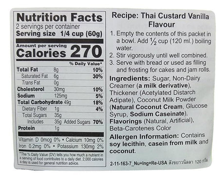 Lobo - Thai Custard Mix (Vanilla Flavor), 4.2 Ounces, (1 Pouch) - Mighty Depot