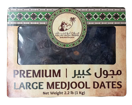 Abuayyash Farms - Premium Large Medjool Dates, 2.2 Pounds, (1 Box) - Mighty Depot