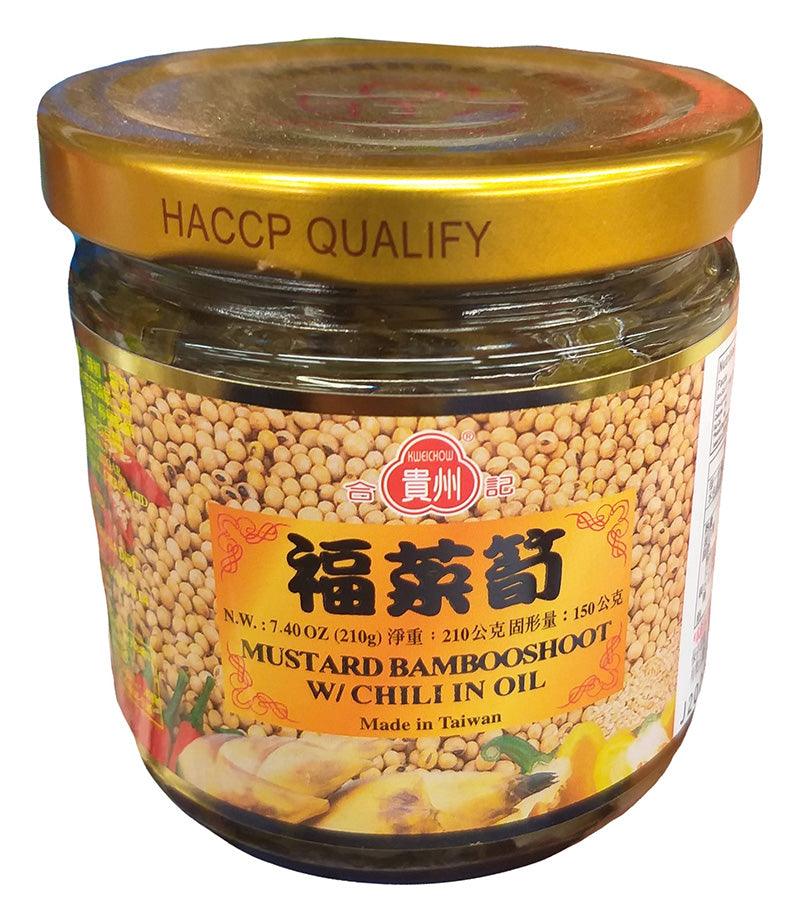 Kweichow - Mustard Bamboo Shoot with Chili in Oil, 7.4 Ounces, (1 Jar)