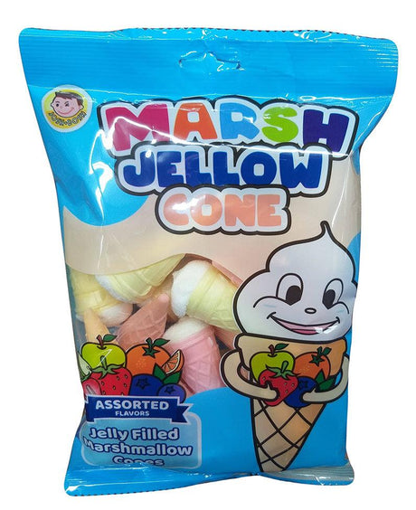 Josh-Bosh - Marsh Jellow Cone (Assorted Flavors), 3.52 Ounces, (1 Bag) - Mighty Depot