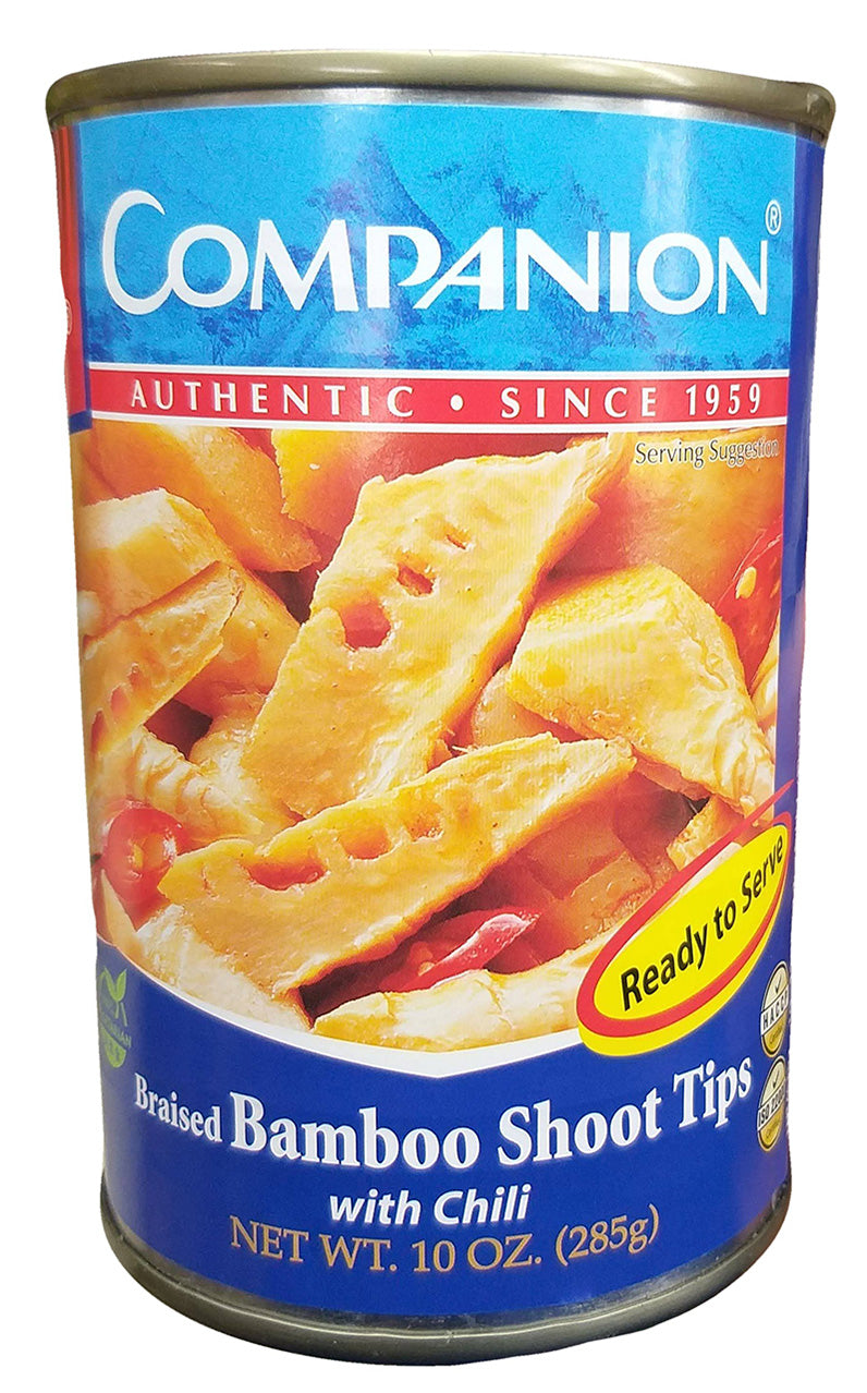 Companion - Braised Bamboo Shoot Tips in Chili, 10 Ounces, (1 Can)