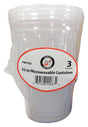 Quality Packaging - 32 Ounce Microwaveable Container, (3 Pieces) - Mighty Depot