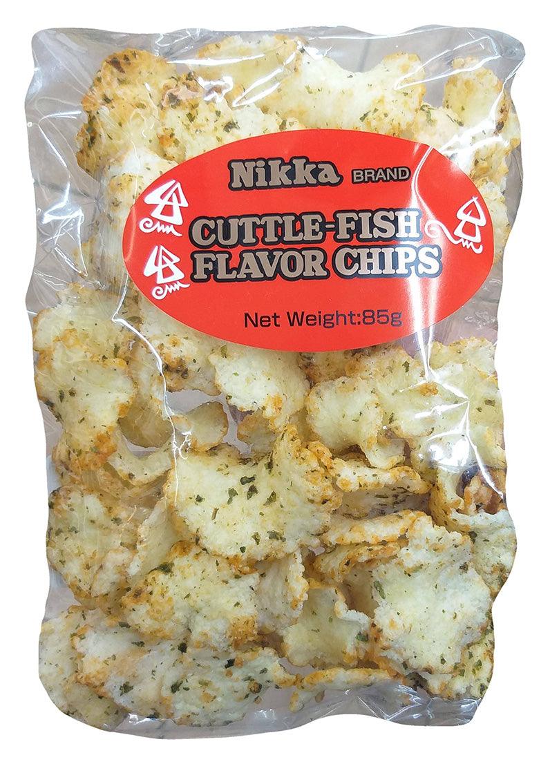 Nikka - Cuttlefish Flavor Chips, 3 Ounces, (1 Bag) - Mighty Depot