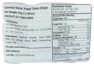 Manora - Fried Taro Chips, 2.29 Ounce, (1 Bag)