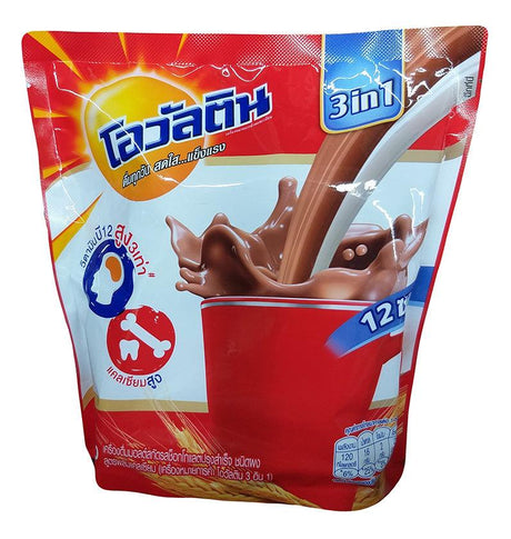 Ovaltine - Ready Mixed Malt Beverage Chocolate 3 in 1, 12.2 Ounces, (1 pack of 12 sachets) - Mighty Depot