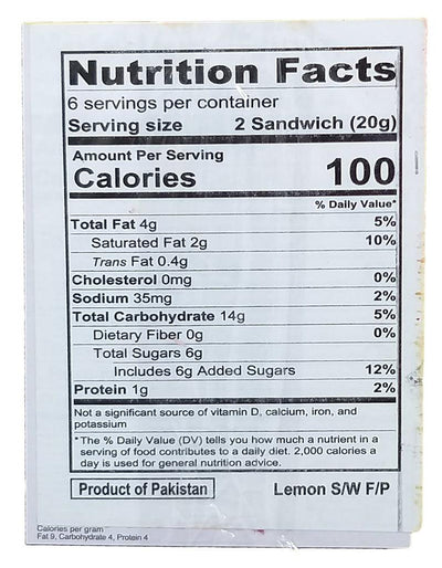 EBM Brands - Original Lemon Sandwich Citron, 4.59 Ounces, (1 Box)