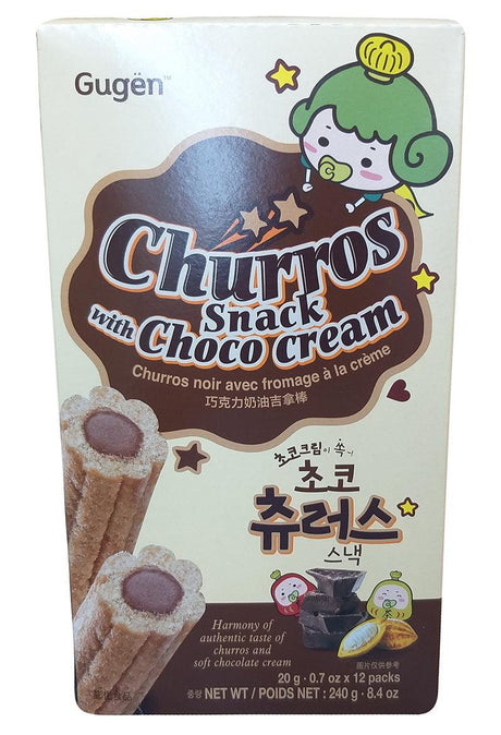 Gugen - Churros Snack with Choco Cream, 8.4 Ounces, (1 Box) - Mighty Depot