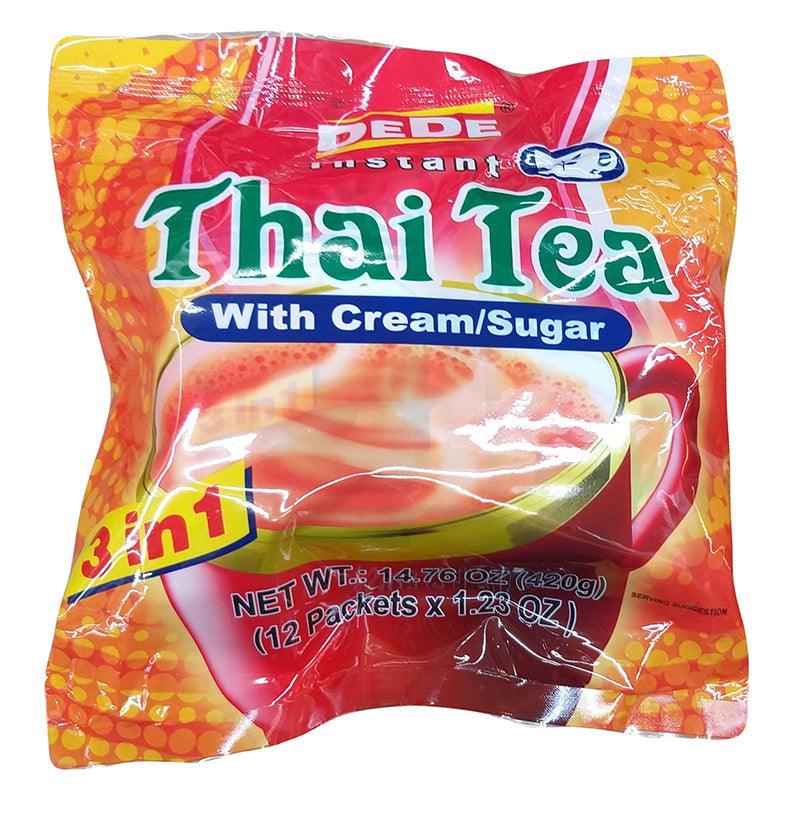 Dede - Instant Thai Tea with Cream and Sugar, 14.76 Ounces (1 Bag of 12 Packets) - Mighty Depot