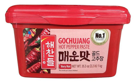 Haechandle - Gochujang Hot Pepper Paste (Very Hot), 2.2 Pounds (1 Tub) - Mighty Depot