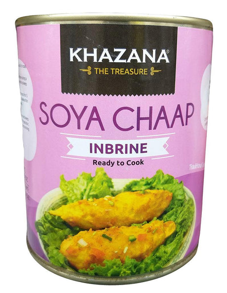 Khazana The Treasure - Soya Chaap in Brine, 1.75 Pounds (1 Can) - Mighty Depot