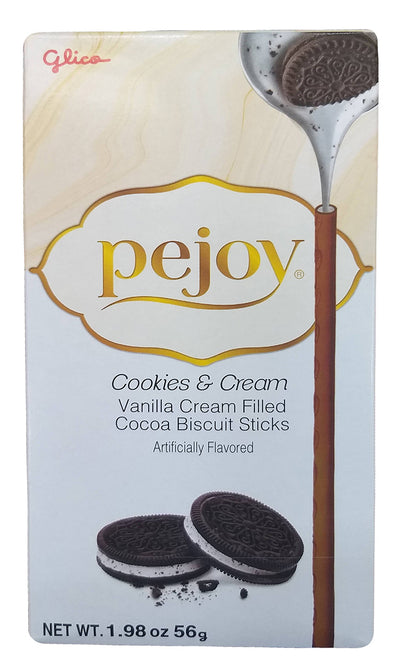Glico - Cookies and Cream Filled Cocoa Biscuit Sticks, 1.98 Ounces (1 Box)