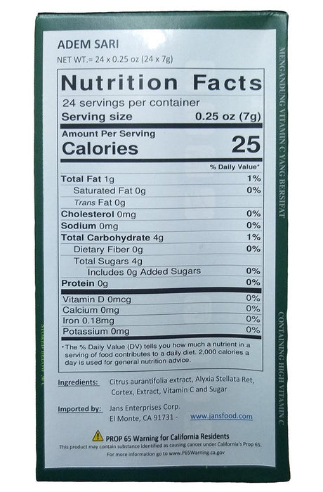 Sensacools - Adem Sari, 5.92 Ounces (1 Box) - Mighty Depot