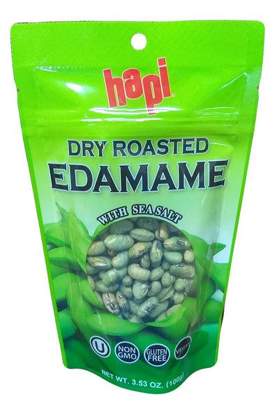 Hapi - Dry Roasted Edamame with Sea Salt, 3.53 Ounces (1 Pouch)