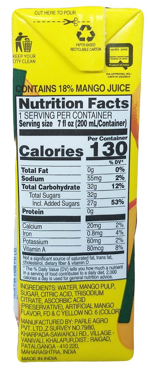 Parle Agro - Frooti (Mango), 7 Ounces (6 Pack) - Mighty Depot