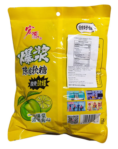 Hongyuan - Orange Peel Soft Candy, 8.4 Ounces (1 Bag)