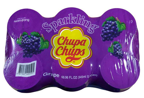Chupa Chups - Grape Flavored Drink, 4.37 Pounds (1 Pack of 6 Cans) - Mighty Depot