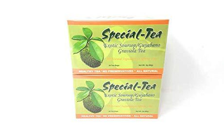 Special Tea Exotic Soursop/Guyabano/Graviola Tea, 30 tea bag/box, (PACK OF 2) for a TOTAL OF 60 TEA BAGS - Mighty Depot