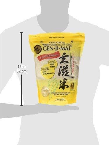 Gen-Ji-Mai Quick Cooking Brown Rice for Meal Prep and Bulk Cooking - Gluten-Free, Vegan, Paleo, Non-Allergenic with 64% more Fiber - Soft and Chewy Texture (4.40 lb bag) - Mighty Depot