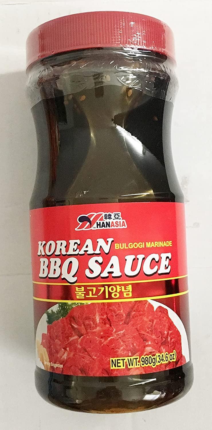 34.6oz Han Asia Traditional Korean BBQ Sauce Bulgogi Marinade (One Bottle) - Mighty Depot