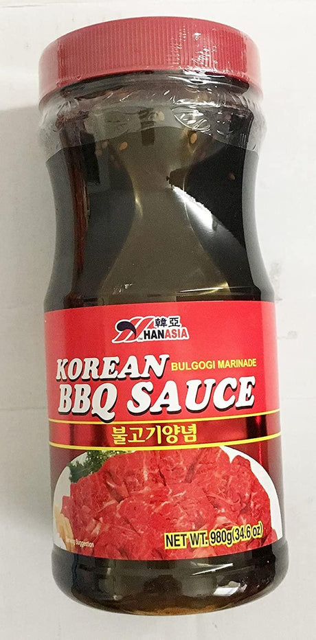 34.6oz Han Asia Traditional Korean BBQ Sauce Bulgogi Marinade (One Bottle) - Mighty Depot