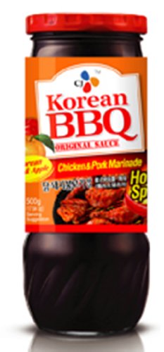 CJ Korean BBQ Chicken & Pork Marinade Sauce (Hot & Spicy) 17.63oz (4 Pack)