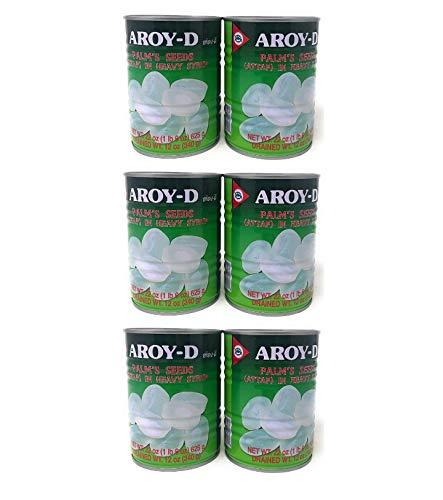 Aroy-D Palms Seeds (Attap) in Heavy Syrup (6 Pack, Total of 132oz)