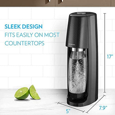 SodaStream Fizzi Sparkling Water Maker (Black) with CO2 and BPA free Bottle
