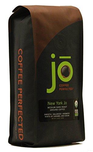 NEW YORK JO: 12 oz, Medium Dark Roast Organic Ground Coffee, 100% Arabica Coffee, USDA Certified Organic, NON-GMO, Fair Trade Certified, Gluten Free, Gourmet Coffee from Jo Coffee - Mighty Depot