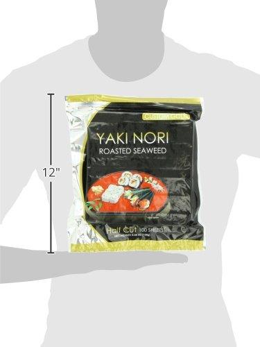 Yaki Nori Custom Half cut, 100-Count Units (Pack of 5)