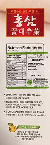 Korea Food Red Ginseng Honey Jujube Tea 12 Packs, 32 grams each - Mighty Depot
