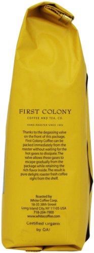 First Colony Organic Colombian Santa Marta Coffee - Made of 100% Arabica Gourmet Extra Large Beans - Gluten free and Certified Kosher 12 oz Bag