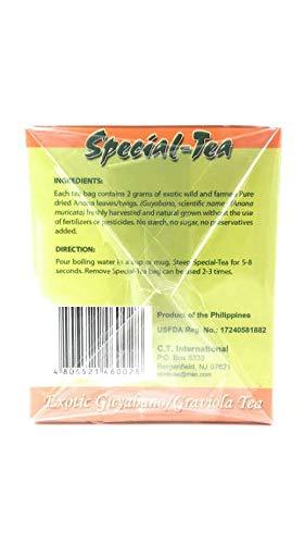 Special Tea Exotic Soursop/Guyabano/Graviola Tea, 30 tea bag/box, (PACK OF 2) for a TOTAL OF 60 TEA BAGS