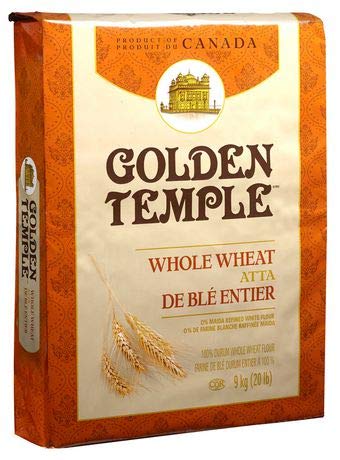 Golden Temple Whole Wheat Atta 9 Kg 20 lb just The Right Balance of Softness and Taste Indian Grocery Indian Flour by Mystery Trunk