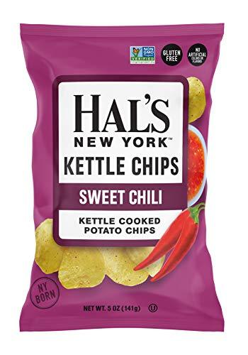 Hal's New York Kettle Cooked Potato Chips, Gluten Free, Sweet Chili, 5 oz Bag (Pack of 3) - Mighty Depot