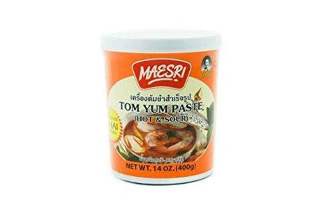 Maesri Tom Yum Paste - Authentic Thai Soup Base - Hot & Sour, 14 Ounce - Mighty Depot
