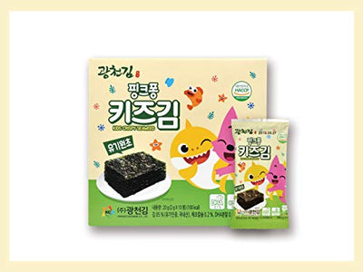 Pinkfong Kids Organic Crispy Seaweed without Salt 1 Box (Primordial Plant)
