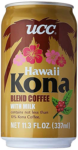 UCC Canned Coffee Blend with Milk Drink 6 Pack (Hawaii Kona Blend Coffee with Milk)