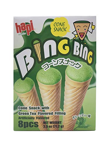 Hapi BING BING Cone Snake with Flavored Filling 2.5oz (Strawberry, 3 Pack)