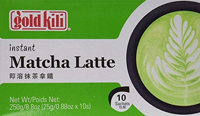 Gold Kili INSTANT Matcha Latte Green Tea / Coffee Drink Hot or Cold ~ 10 Sachets