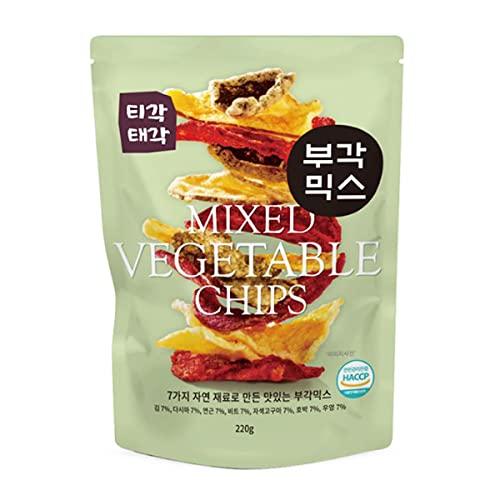 [TIGAKTEGAK] Korean Bugak Mix Set(mixed crisps) 220g(7.76oz) Gim-bugak, Vegetable-bugak, Seaweed-bugak - Korean Fried Seaweed Snack – Perfect for Banchan(side dish) Aanju(drinking snack) - Mighty Depot