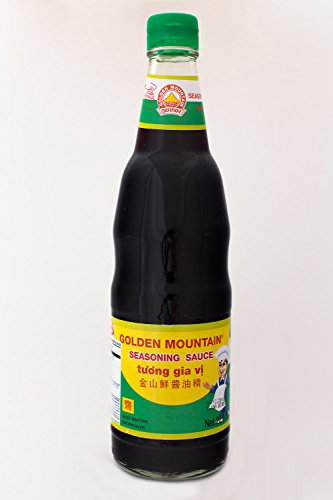 Golden Mountain - Thai Seasoning Soy Sauce - No preservatives and MSG - 20 Fl Oz. (600 Ml) - Green Cap (Pack of 1)