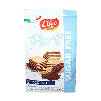 Gastone Lago Party Wafers Chocolate Cream Filling 7.5oz Chocolate Sugar Free