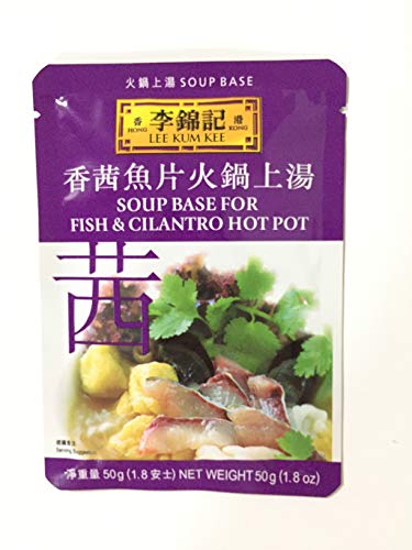 Lee Kum Kee Soup base for Fish & Cilantro Hot Pot 4 PACK (1.8 oz each)