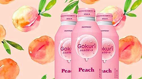 [Product of Japan] Suntory Gokuri Peach ふんわりピーチ, Non Carbonated Soft Drink - 14.1 Fl Oz | Pack of 12 Aluminum Bottle - Mighty Depot