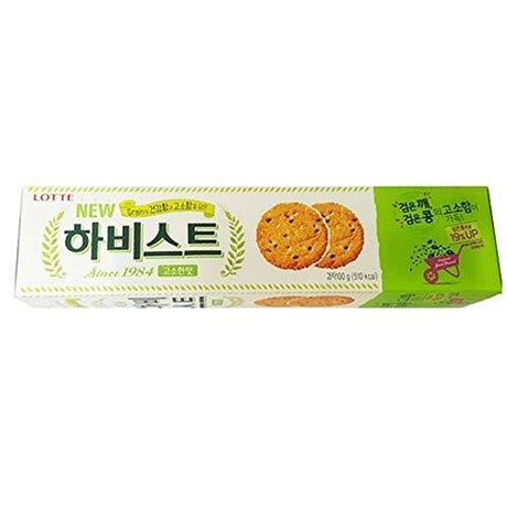 Lotte Harvest Cracker Black Sesame Bean Savory Flavour 100G X6 ???? - Mighty Depot